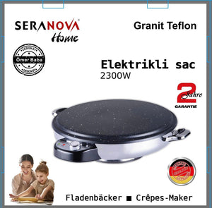 Fladenbäcker Maschine 2300W 50cm Pancake Maker Yufka Sac Katmer Makinesi Granit